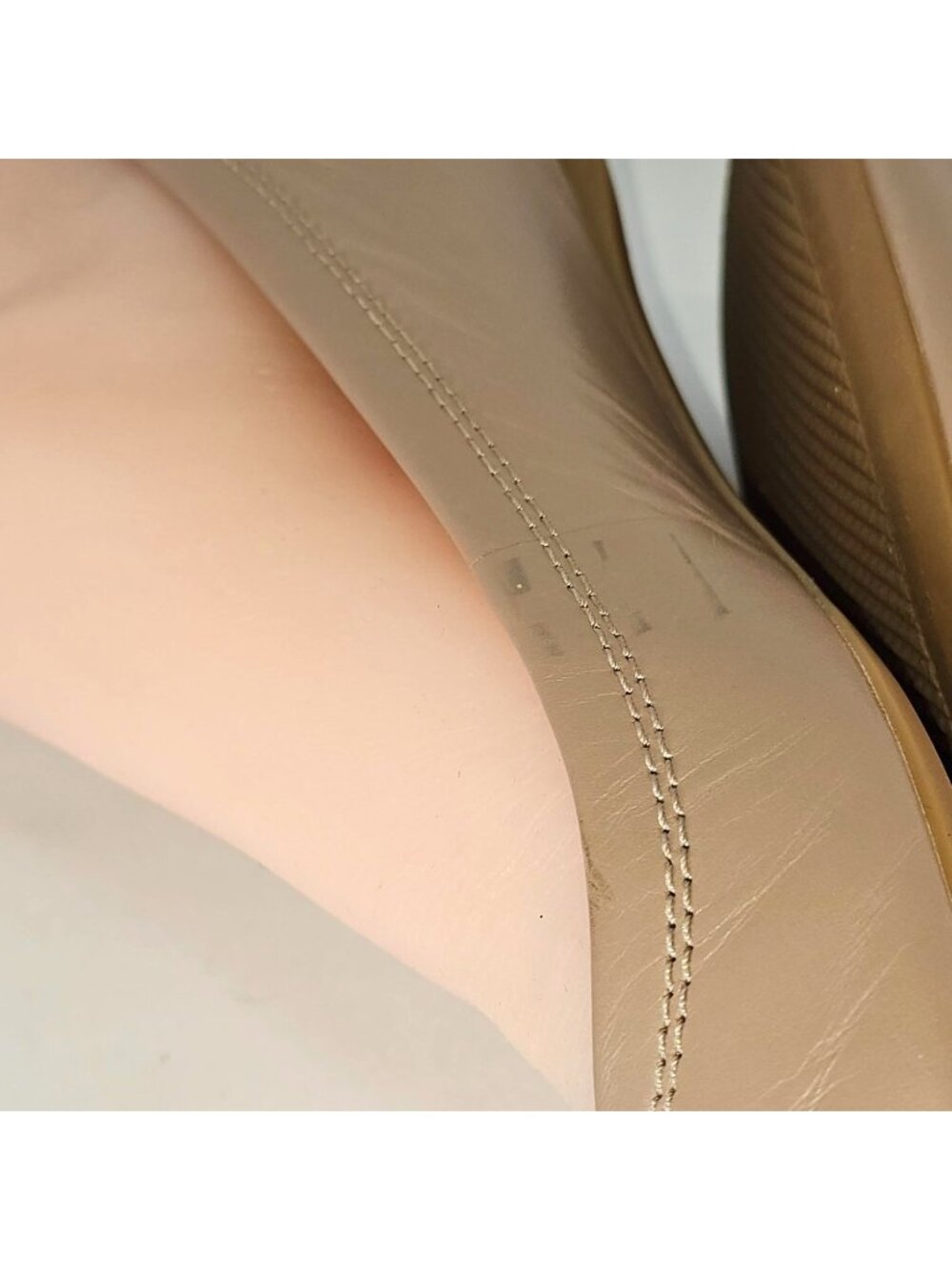 Coach Chelsea Women's Caramel Leather Ballet Flats With Silver Cap Toe Sz 8B 273 - Picture 7 of 16